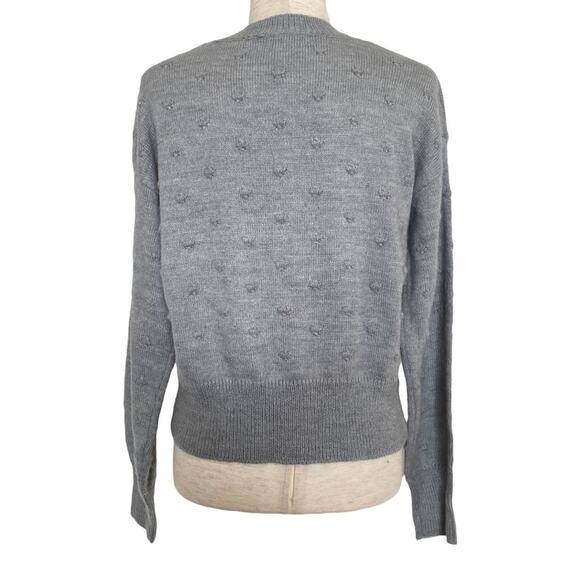 VYLETTE Gray Popcorn Knit Sweater Size Small Cute Comfy Casual - Picture 4 of 7